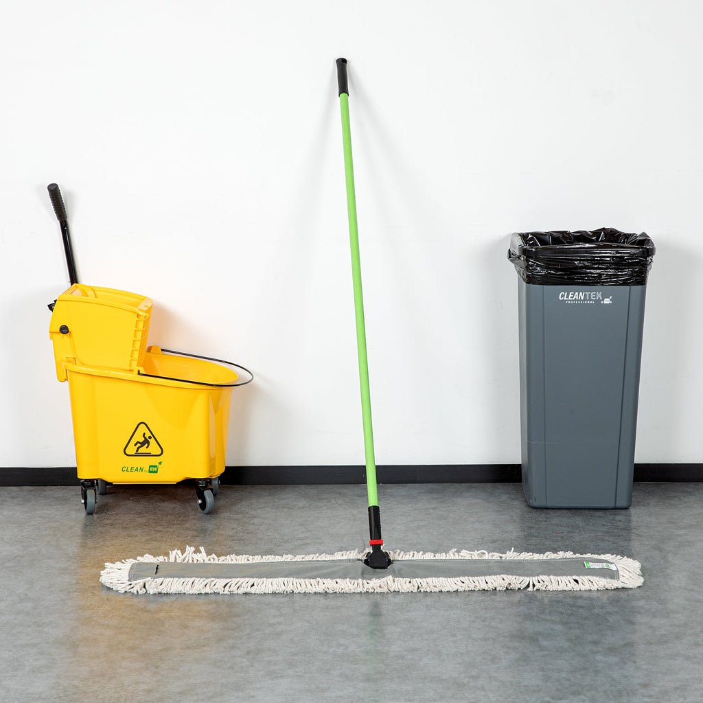 Clean Tek Professional Cotton Dust / Dry Mop - with 64" Handle - 48" x 5" - 1 count box