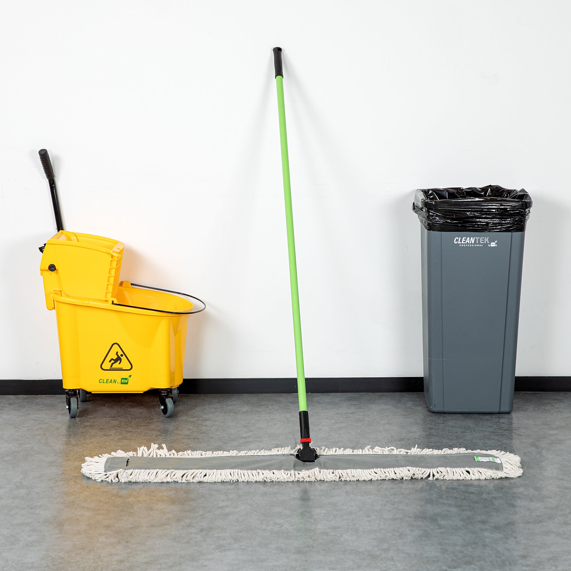 Clean Tek Professional Cotton Dust / Dry Mop - with 64" Handle - 48" x 5" - 1 count box