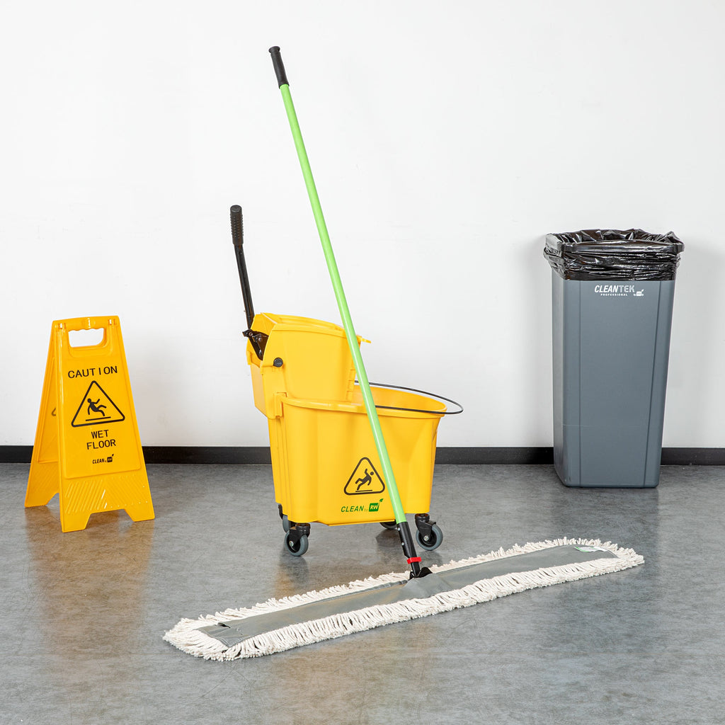 Clean Tek Professional Cotton Dust / Dry Mop - with 64" Handle - 48" x 5" - 1 count box