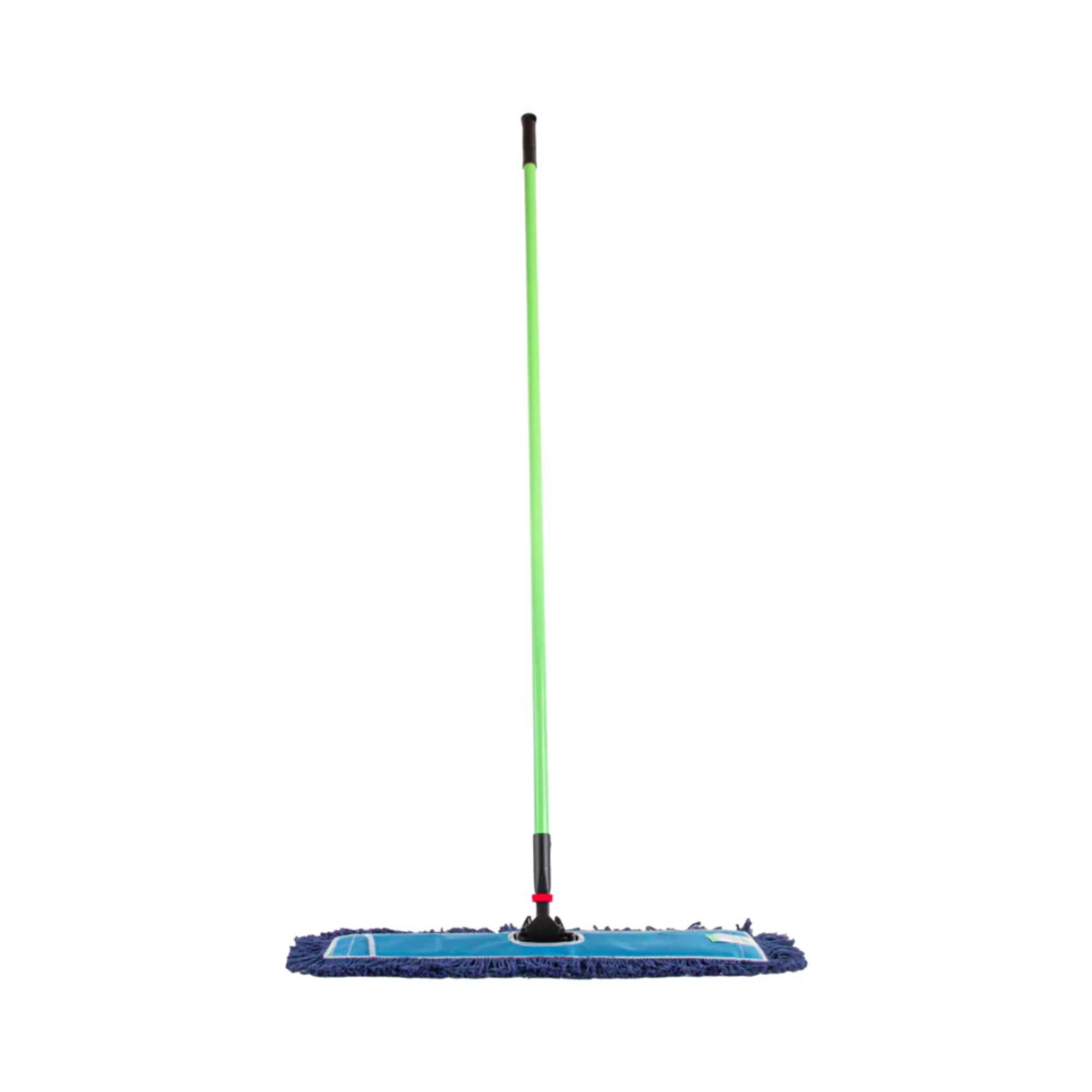 Clean Tek Professional Blue Cotton-Poly Blend Dust / Dry Mop - with 64" Handle - 24" x 5" - 1 count box