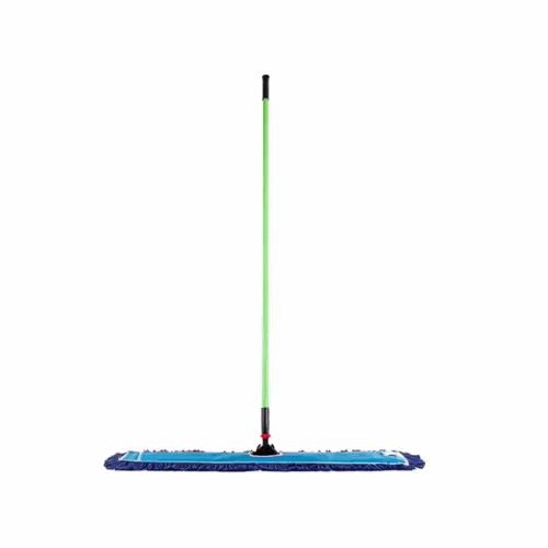 Clean Tek Professional Blue Cotton-Poly Blend Dust / Dry Mop - with 64" Handle - 35 3/4" x 5" - 1 count box