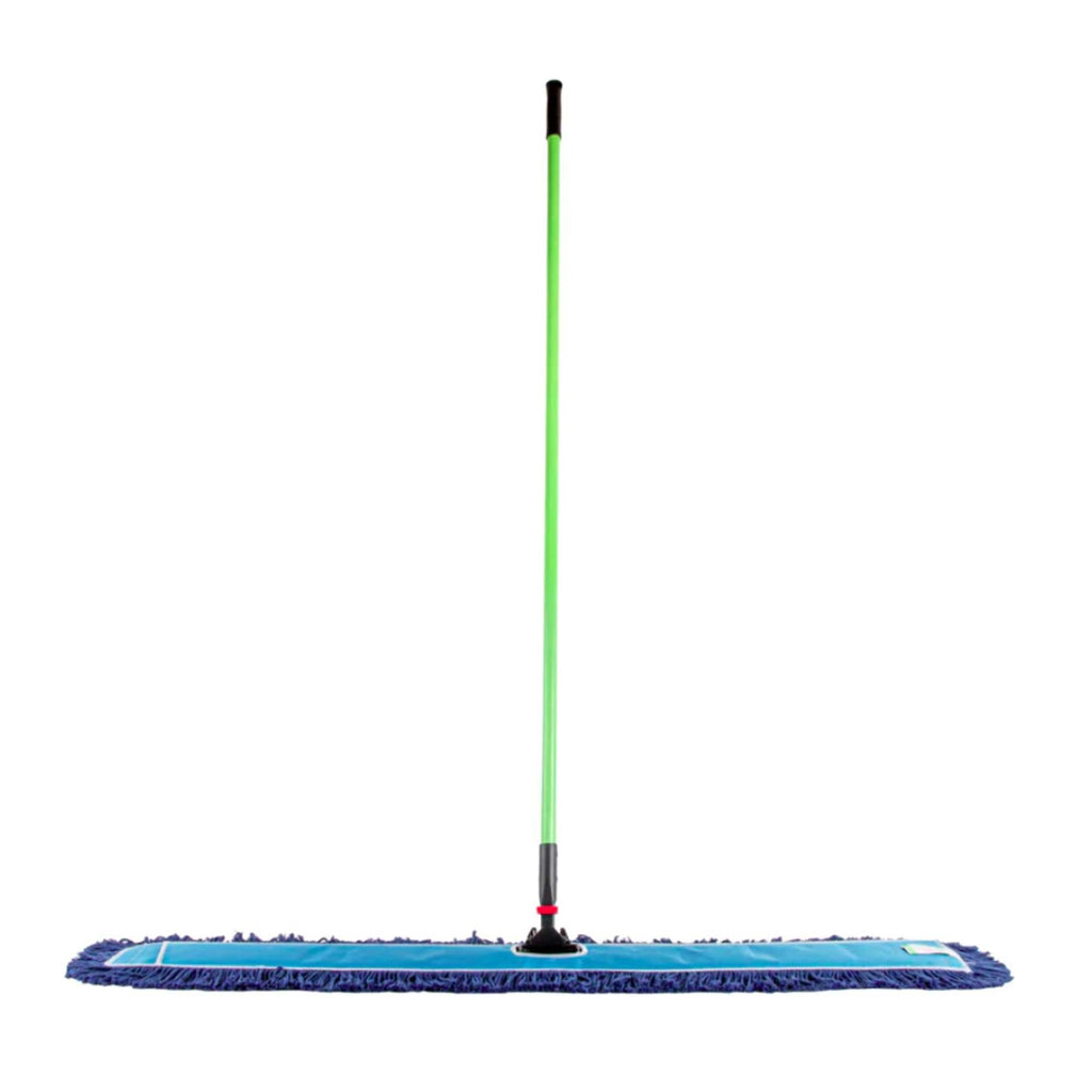 Clean Tek Professional Blue Cotton-Poly Blend Dust / Dry Mop - with 64" Handle - 48" x 5" - 1 count box