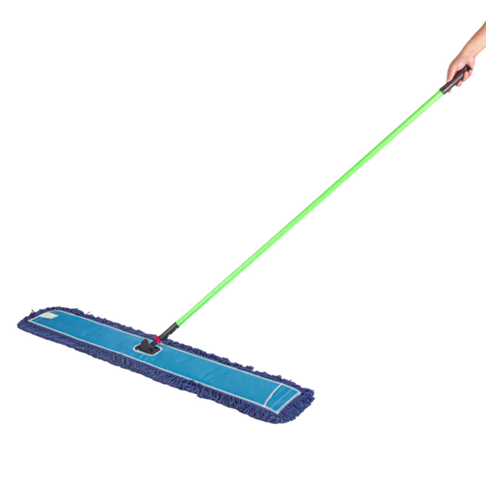Clean Tek Professional Blue Cotton-Poly Blend Dust / Dry Mop - with 64" Handle - 48" x 5" - 1 count box