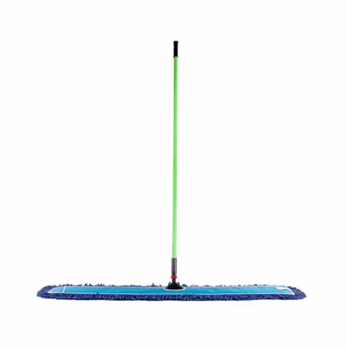 Clean Tek Professional Blue Cotton-Poly Blend Dust / Dry Mop - with 64" Handle - 48" x 5" - 1 count box