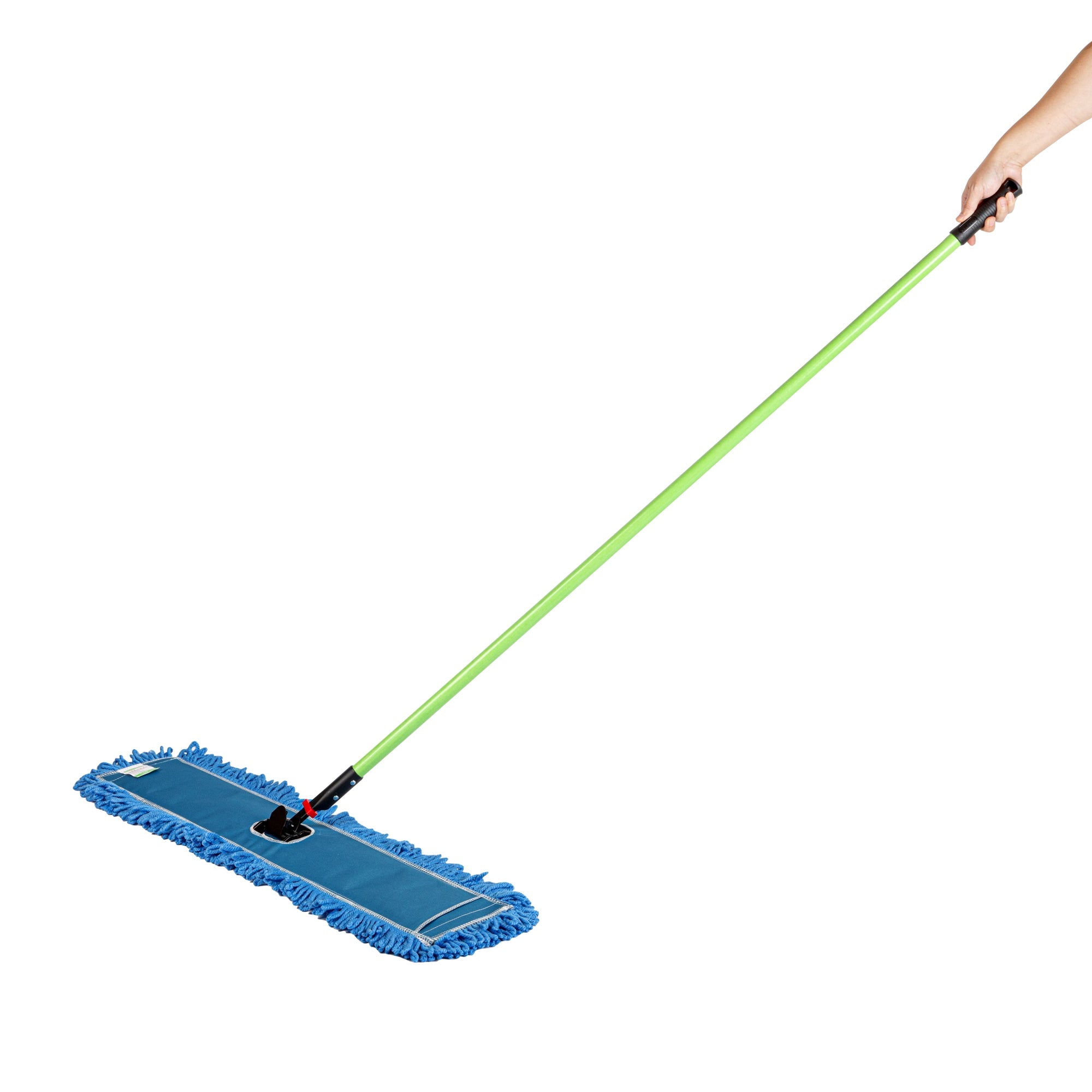 Clean Tek Professional Blue Microfiber Dust / Dry Mop - with 64" Handle - 35 3/4" x 5" - 1 count box