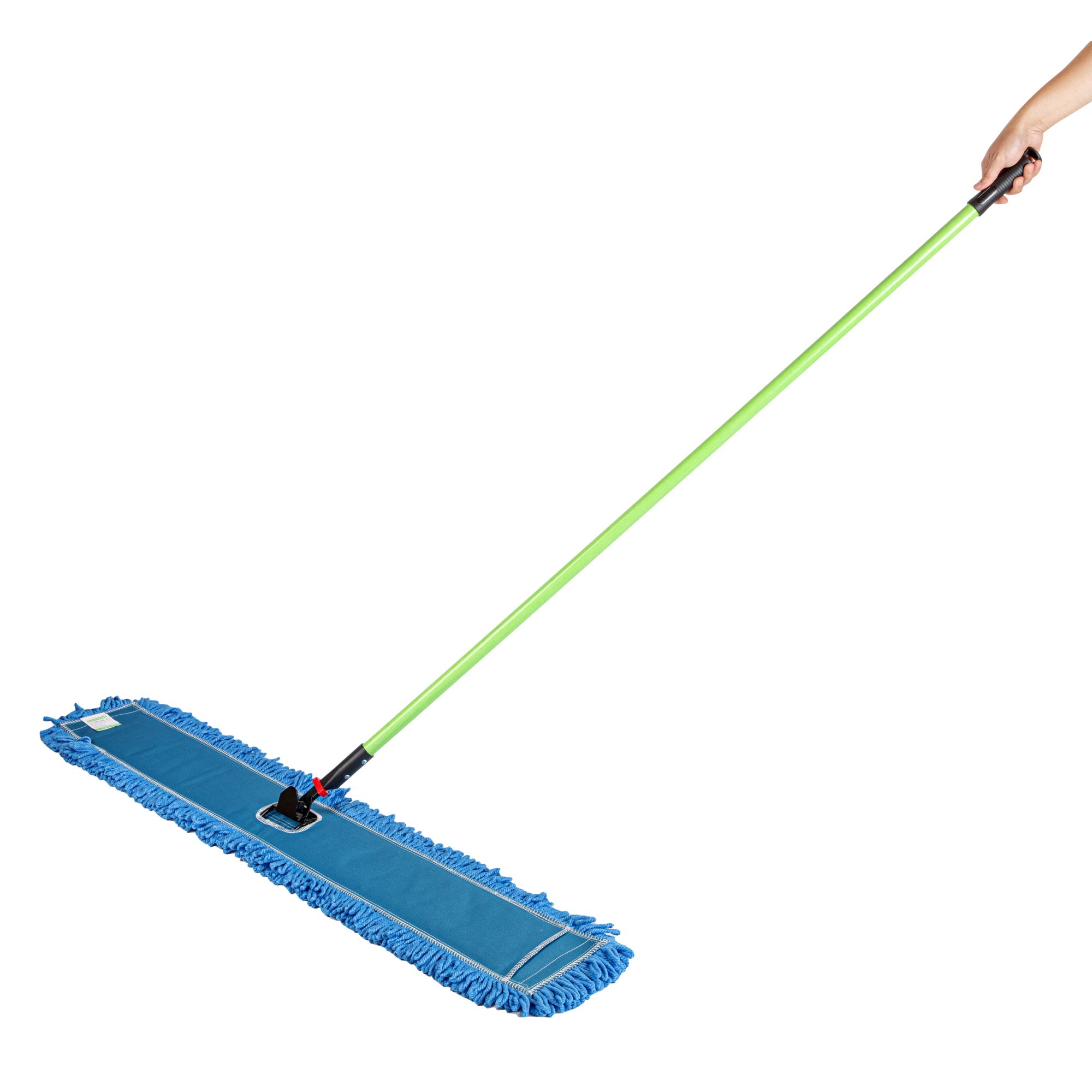 Clean Tek Professional Blue Microfiber Dust / Dry Mop - with 64" Handle - 48" x 5" - 1 count box