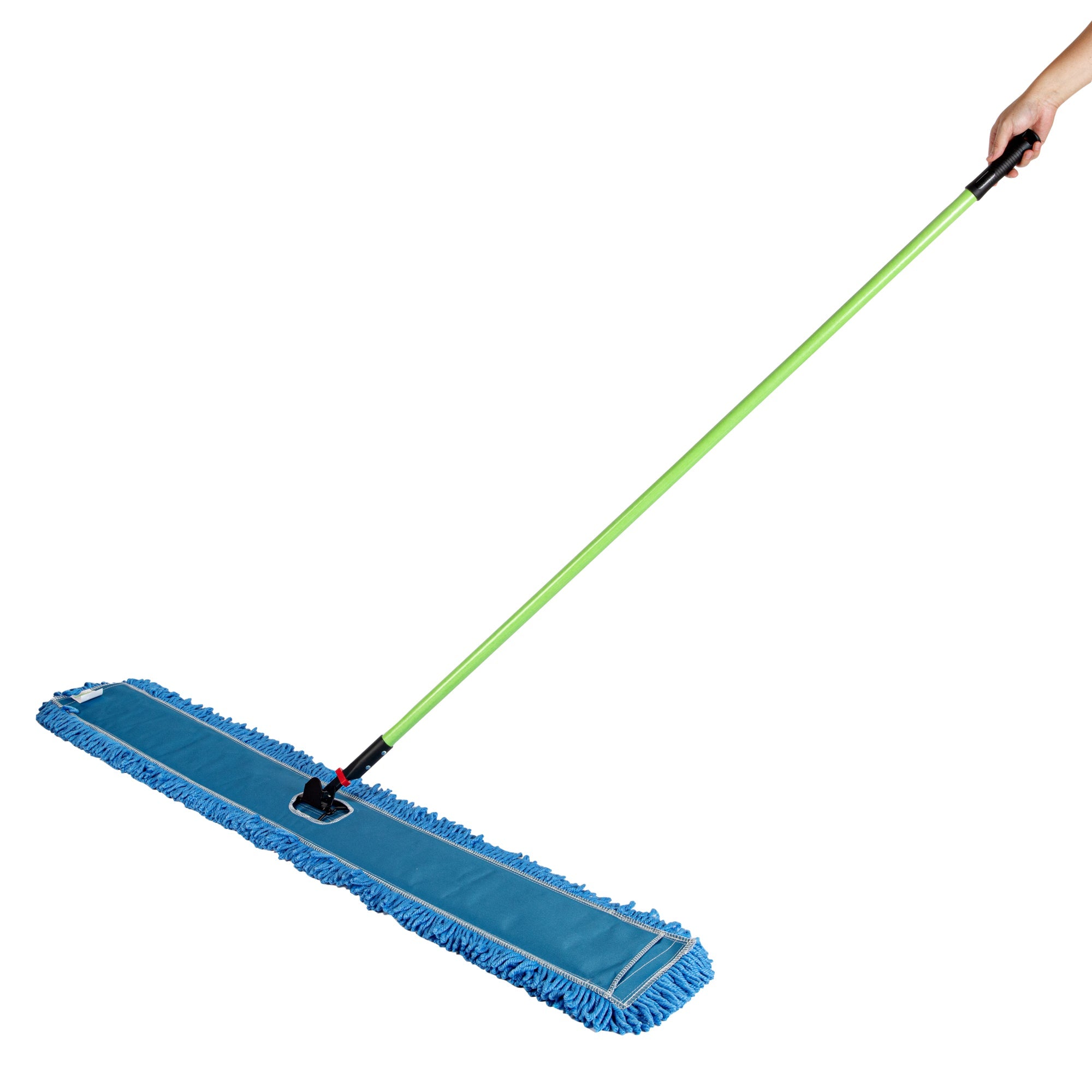 Clean Tek Professional Blue Microfiber Dust / Dry Mop - with 64" Handle - 59 3/4" x 5" - 1 count box