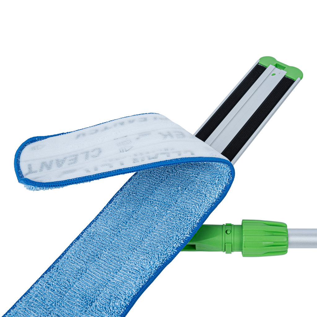 Clean Tek Professional Blue Microfiber Hook and Loop Wet / Dry Mop Pad - 25 1/2" - 1 count box