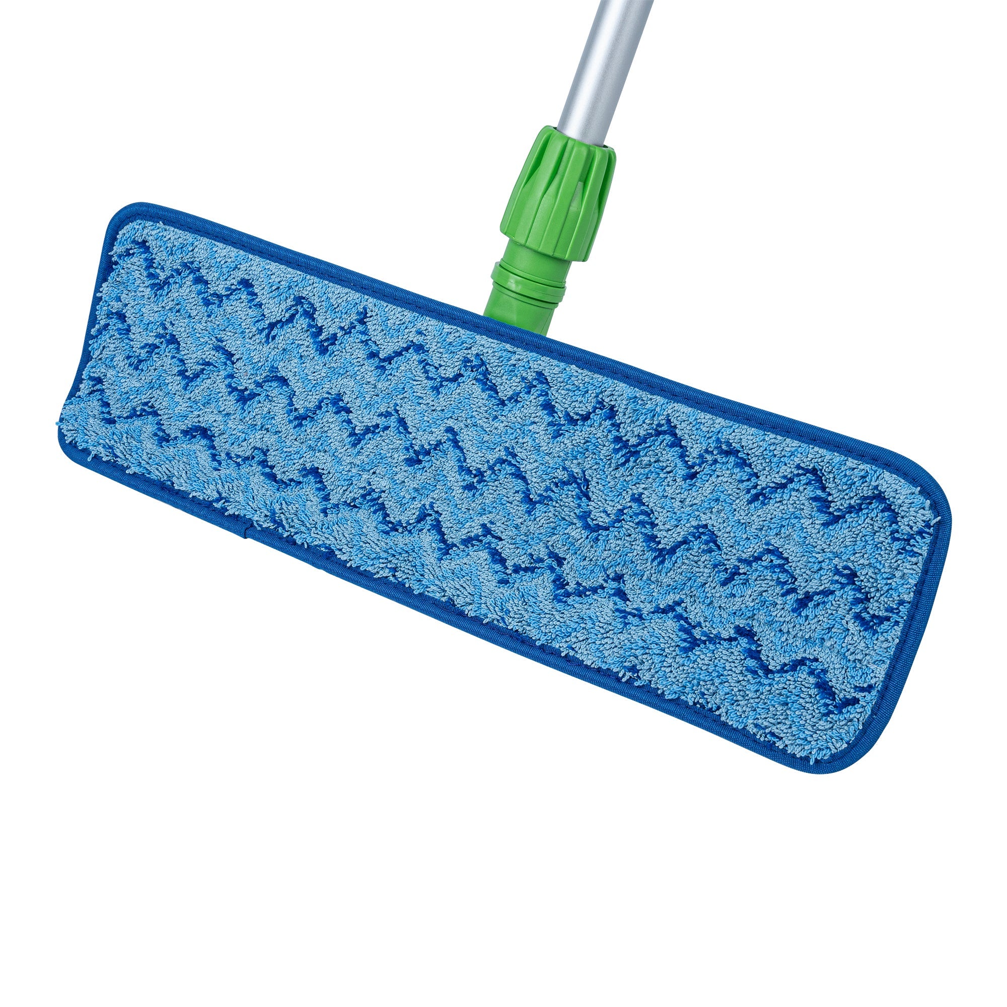 Clean Tek Professional Blue Microfiber Hook and Loop Wet / Dry Mop Pad - Zig Zag - 17 1/2" - 1 count box