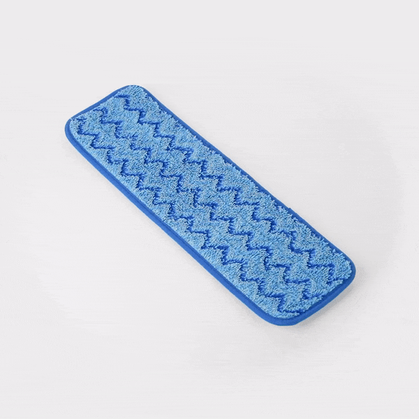 Clean Tek Professional Blue Microfiber Hook and Loop Wet / Dry Mop Pad - Zig Zag - 17 1/2" - 1 count box