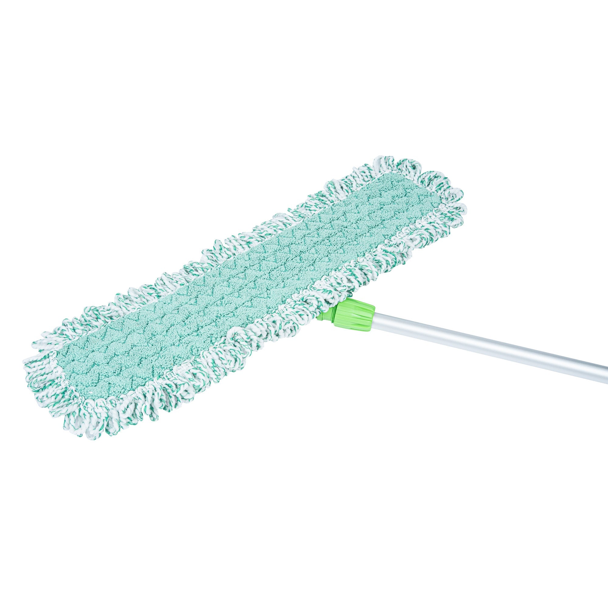 Clean Tek Professional Green Microfiber Fringed Dust Mop Pad - Zig Zag - 28 1/4" - 1 count box