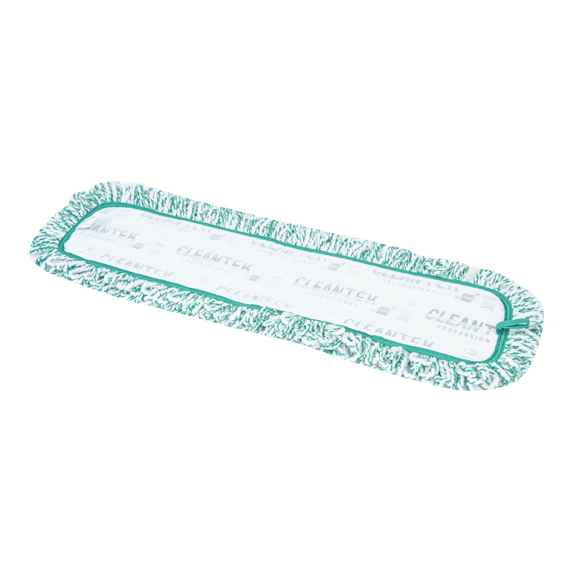 Clean Tek Professional Green Microfiber Fringed Dust Mop Pad - Zig Zag - 28 1/4" - 1 count box