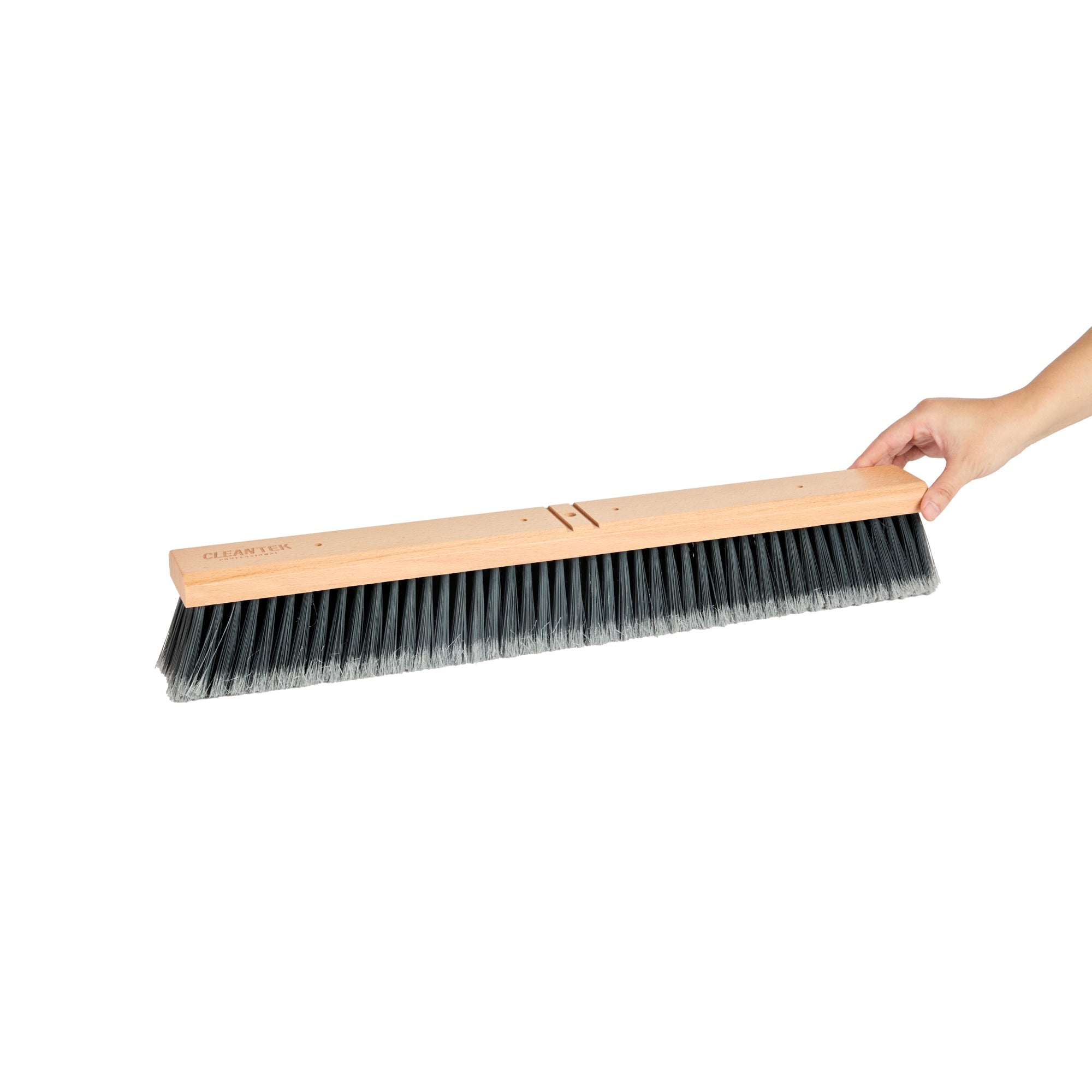 Clean Tek Professional 24" Hardwood Contractor / Push Broom Head - with Medium Flagged Bristles - 1 count box