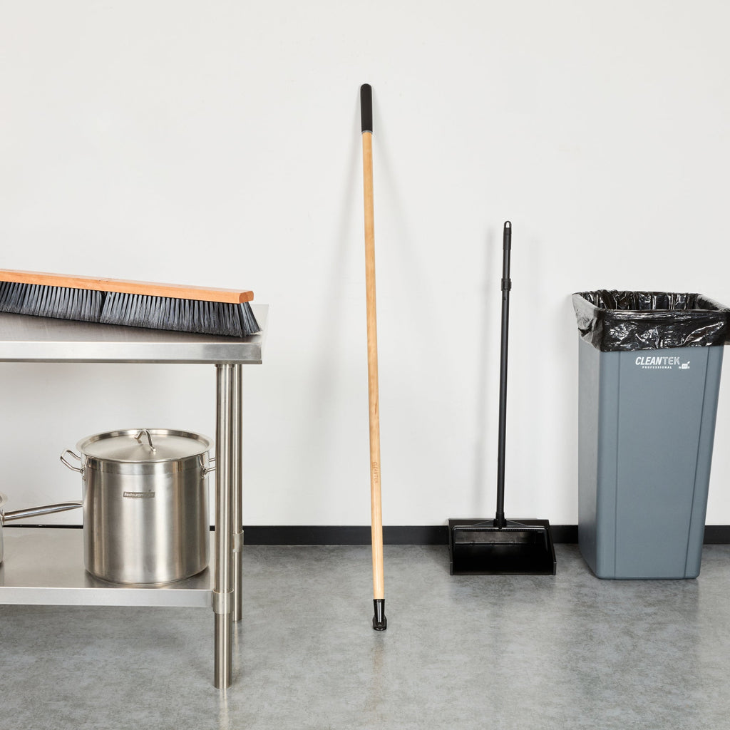 Clean Tek Professional Wood Bolt Tip Push Broom Handle - 60" - 1 count box