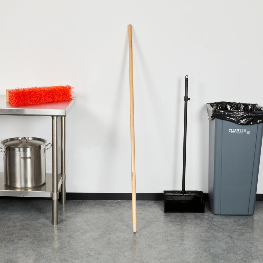 Clean Tek Professional Wood Tapered Push Broom Handle - 59" - 1 count box