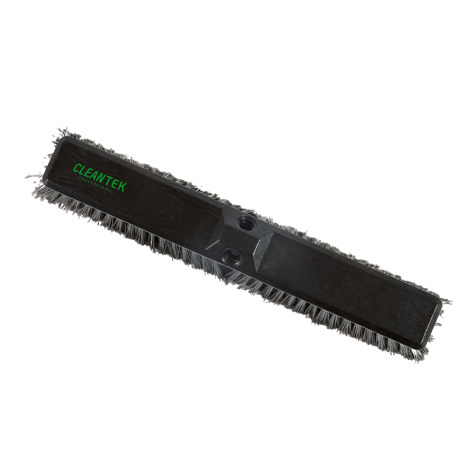 Clean Tek Professional 17 1/4" Black Plastic Push Broom Head - with Medium Flagged Bristles - 1 count box
