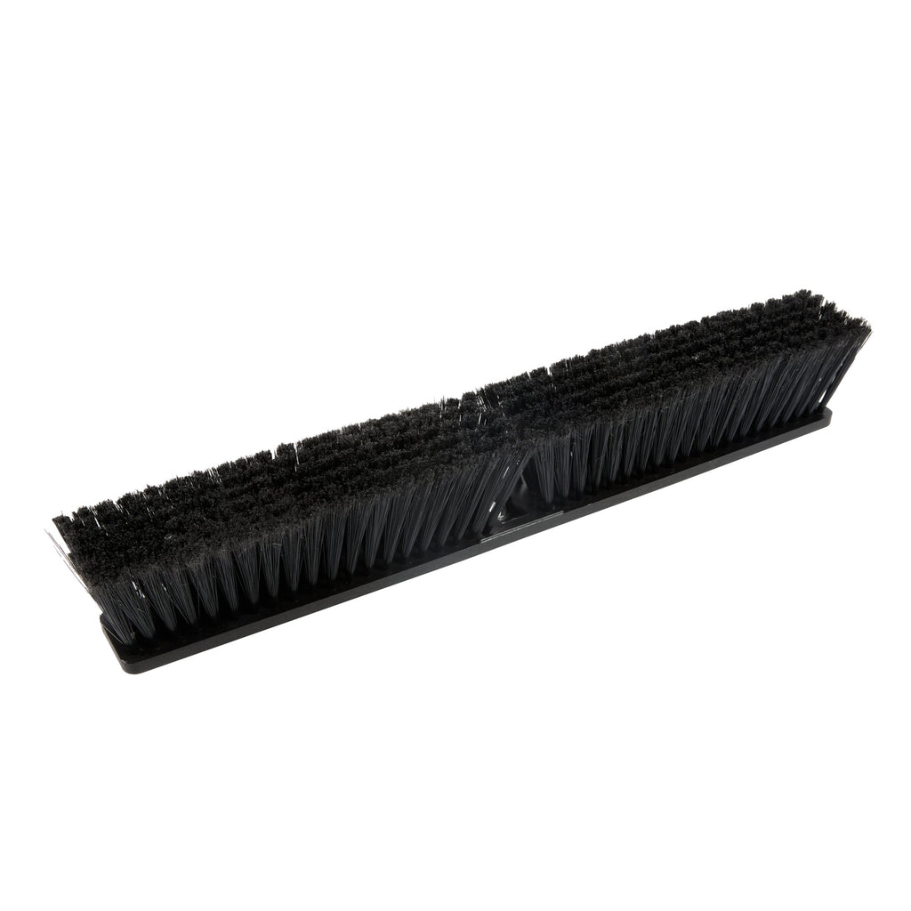 Clean Tek Professional 23 1/2" Black Plastic Push Broom Head - with Fine Flagged Bristles - 1 count box