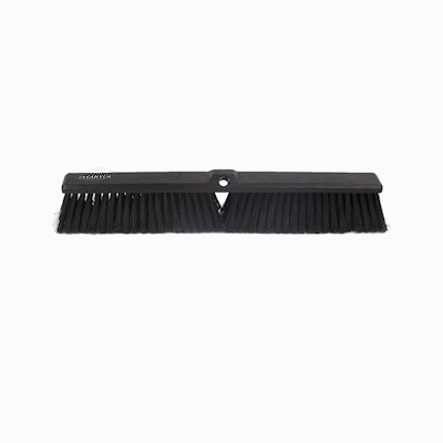 Clean Tek Professional 23 1/2" Black Plastic Push Broom Head - with Fine Flagged Bristles - 1 count box