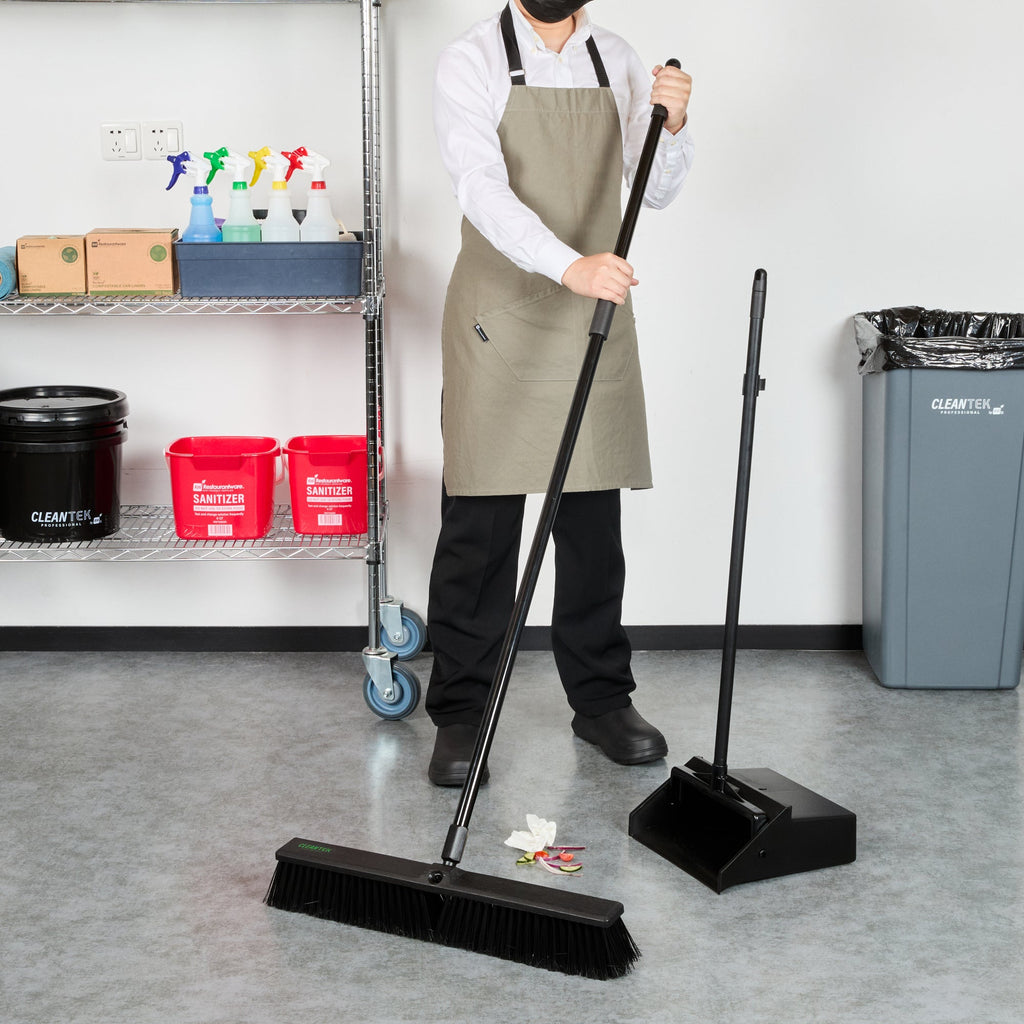 Clean Tek Professional Black Steel Push Broom Handle - Threaded - 59" - 1 count box