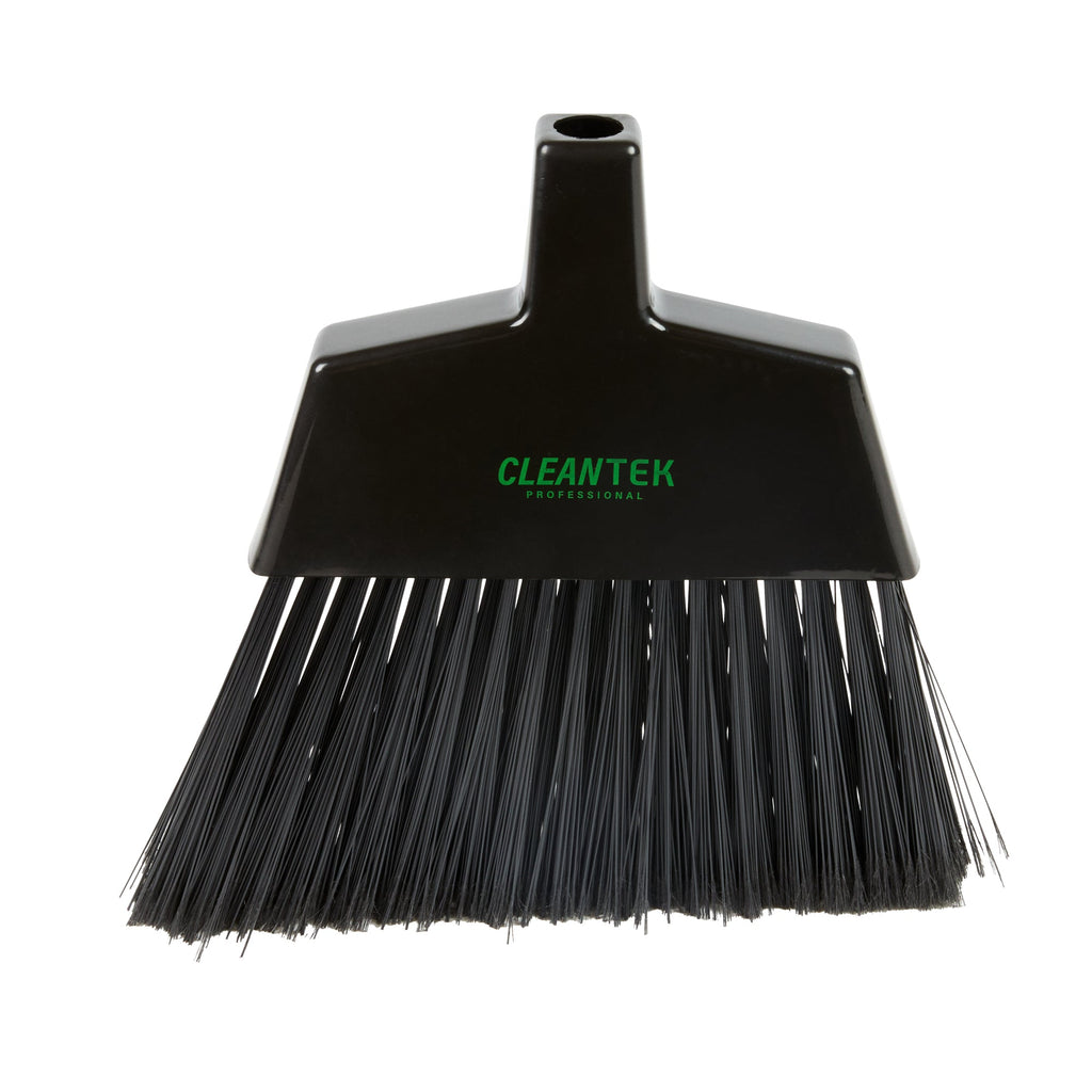 Clean Tek Professional 11 3/4" Black Plastic Angled Broom Head - 1 count box