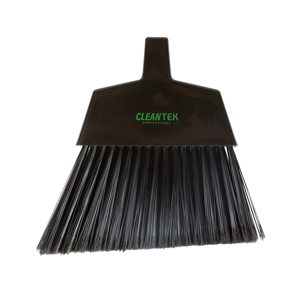 Clean Tek Professional 11 3/4" Black Plastic Angled Broom Head - 1 count box