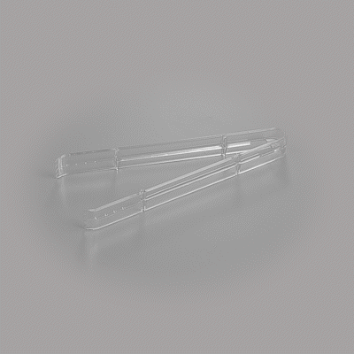 Cater Tek Clear Plastic Tongs - Serrated, Heavy Duty - 9" - 100 count box