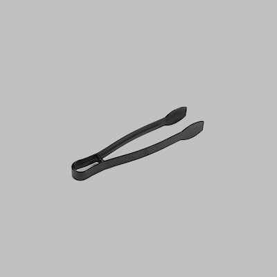 Cater Tek Black Plastic Tongs - Ridged - 9" - 100 count box