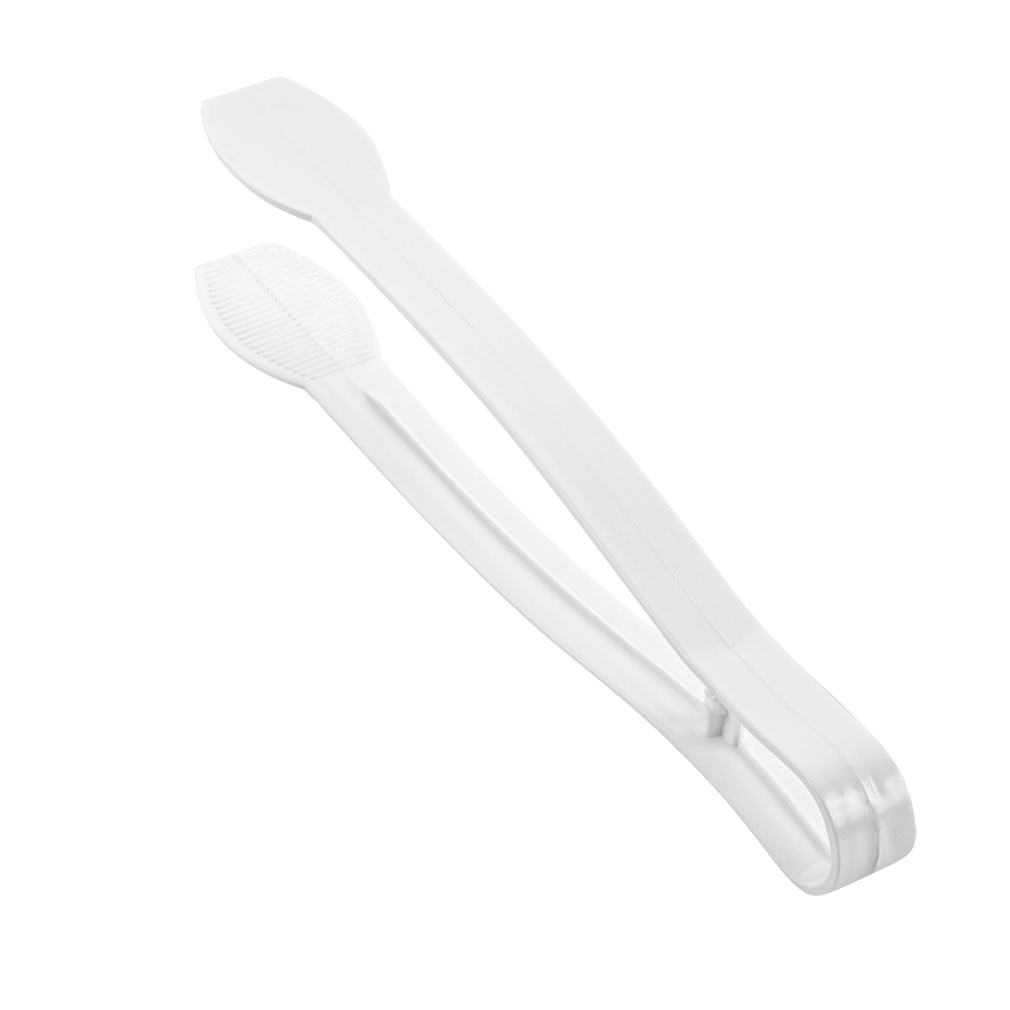 Cater Tek White Plastic Tongs - Ridged - 9" - 10 count box