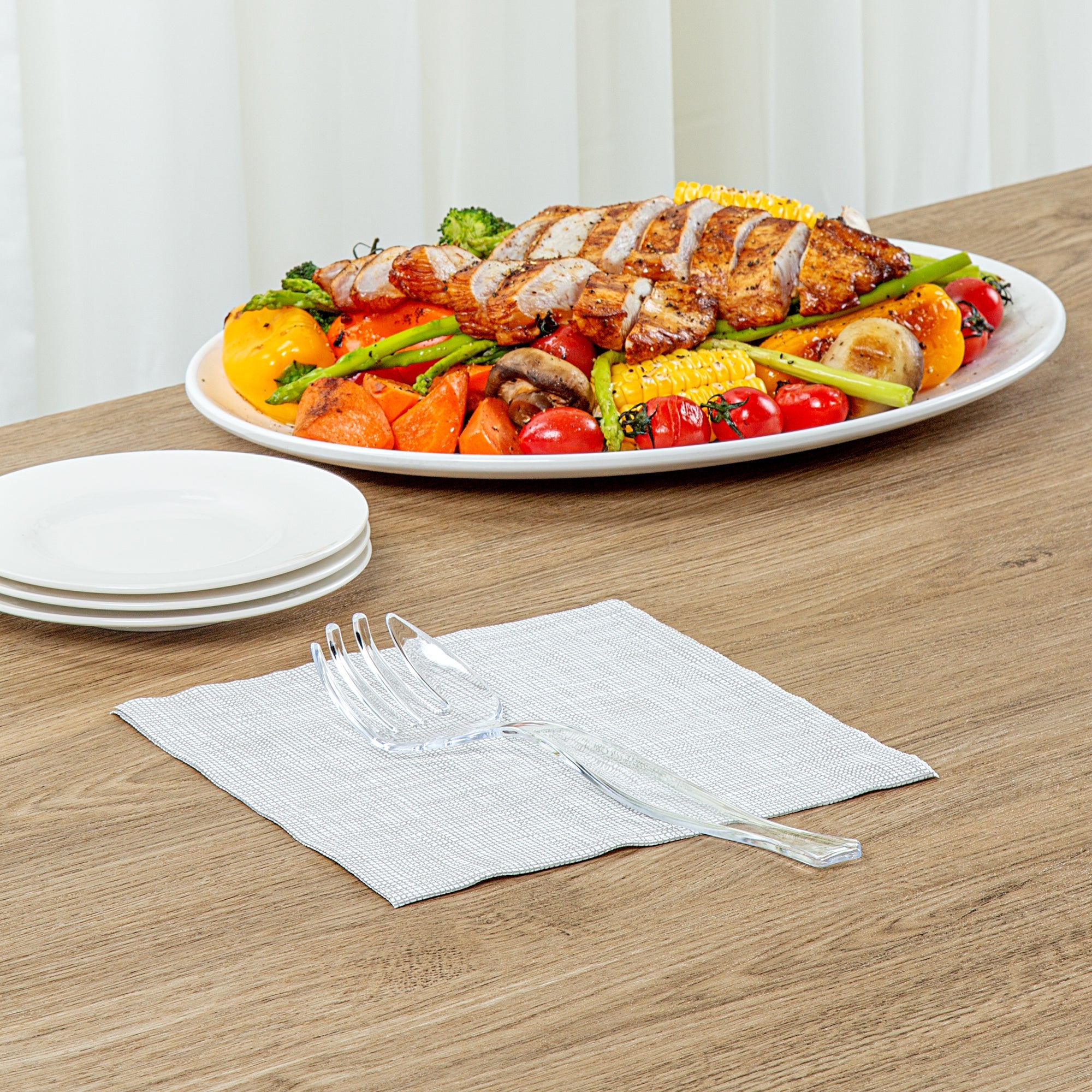 Cater Tek Clear Plastic Serving Fork - 8 1/2" - 100 count box