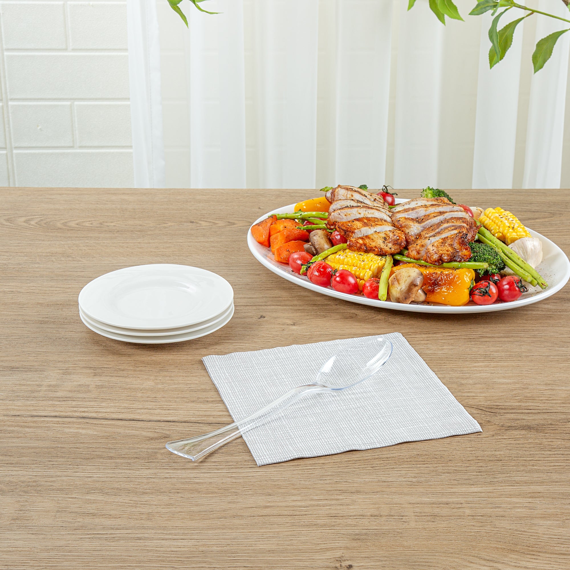 Cater Tek Clear Plastic Serving Spoon - 9 3/4" - 100 count box