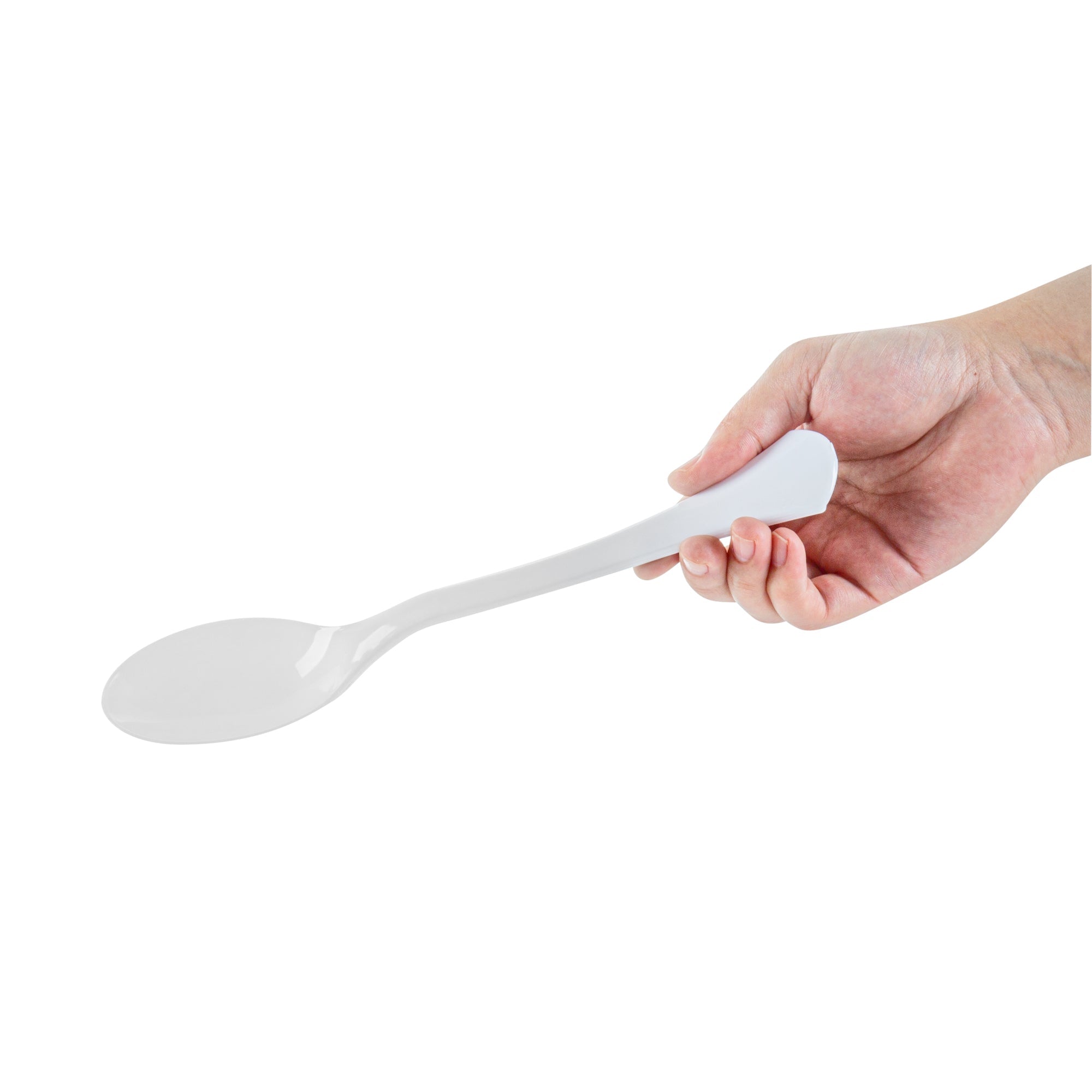 Cater Tek White Plastic Serving Spoon - 9 3/4" - 100 count box