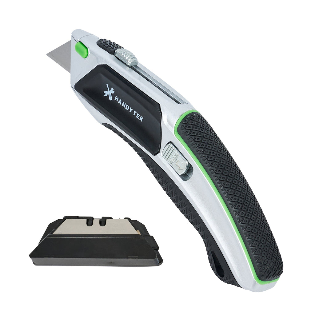 Handy Tek Silver Auto-Loading Utility Knife - Quick Change, Heavy Duty - 7" - 1 count box