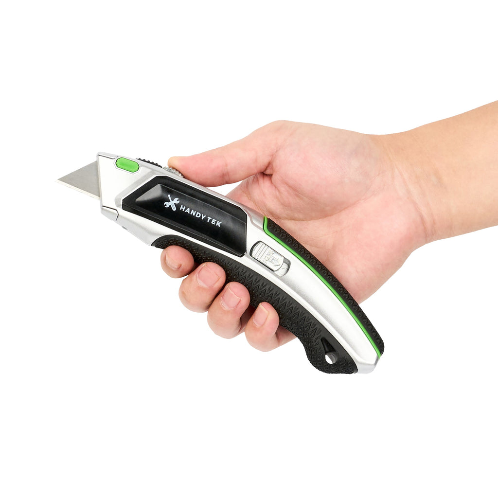 Handy Tek Silver Auto-Loading Utility Knife - Quick Change, Heavy Duty - 7" - 6 count box