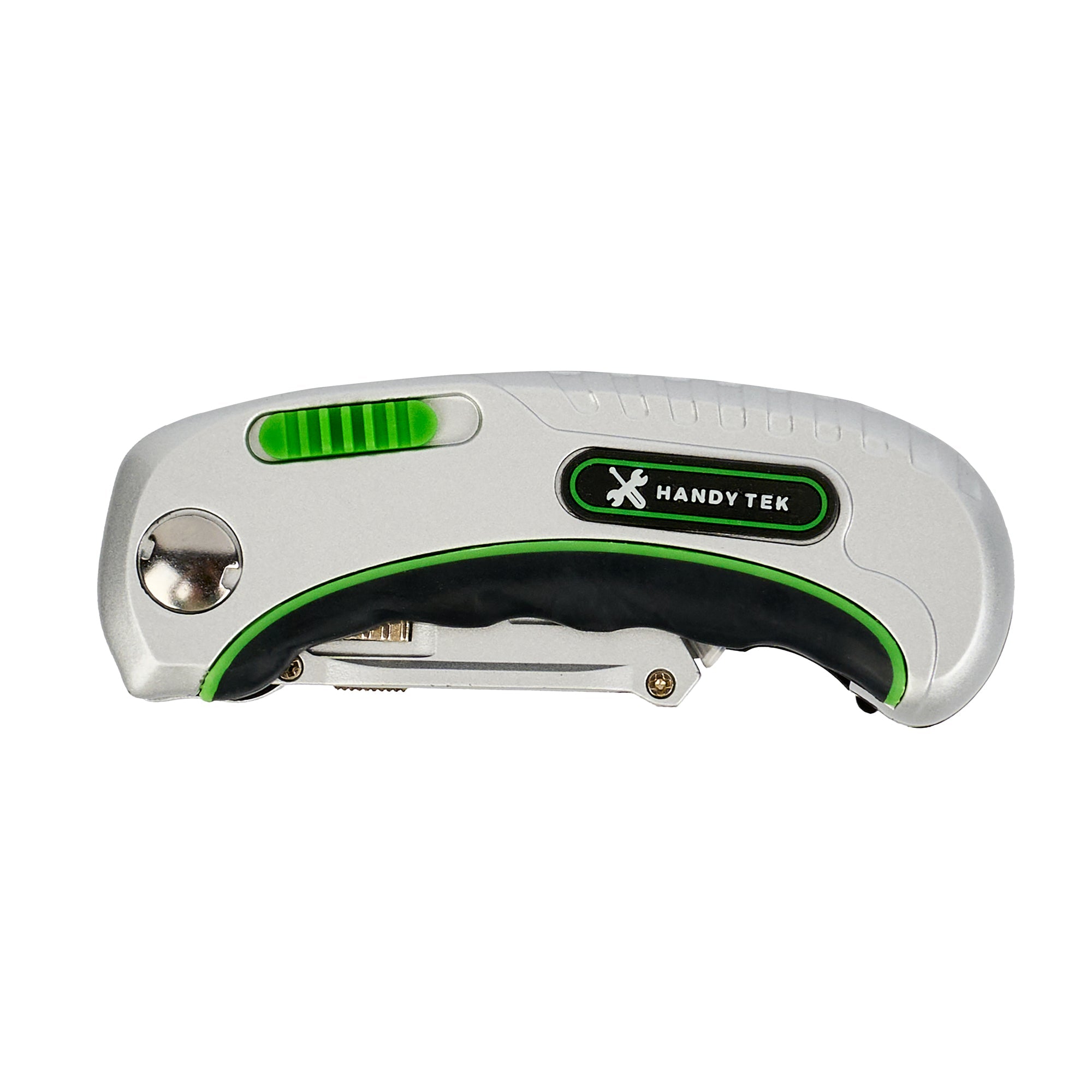 Handy Tek Silver Folding Utility Knife - Quick Change, Lock Back, Heavy Duty - 6 1/2" - 6 count box