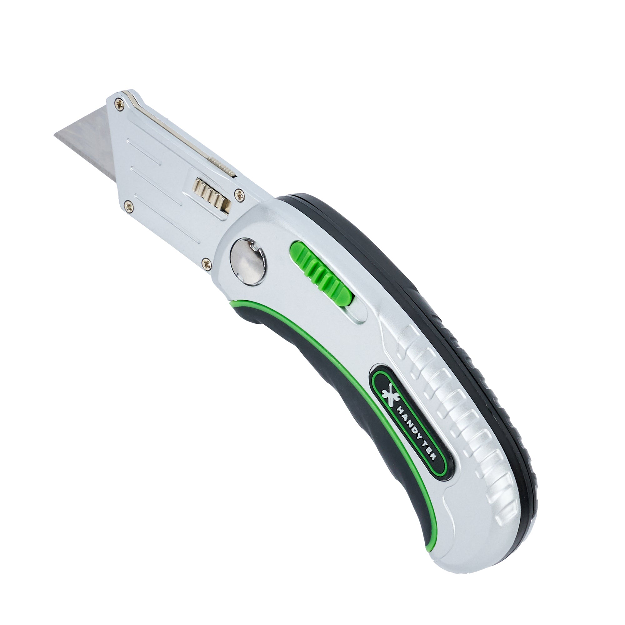 Handy Tek Silver Folding Utility Knife - Quick Change, Lock Back, Heavy Duty - 6 1/2" - 6 count box