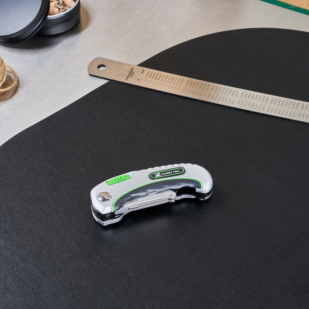 Handy Tek Silver Folding Utility Knife - Quick Change, Lock Back, Heavy Duty - 6 1/2" - 6 count box