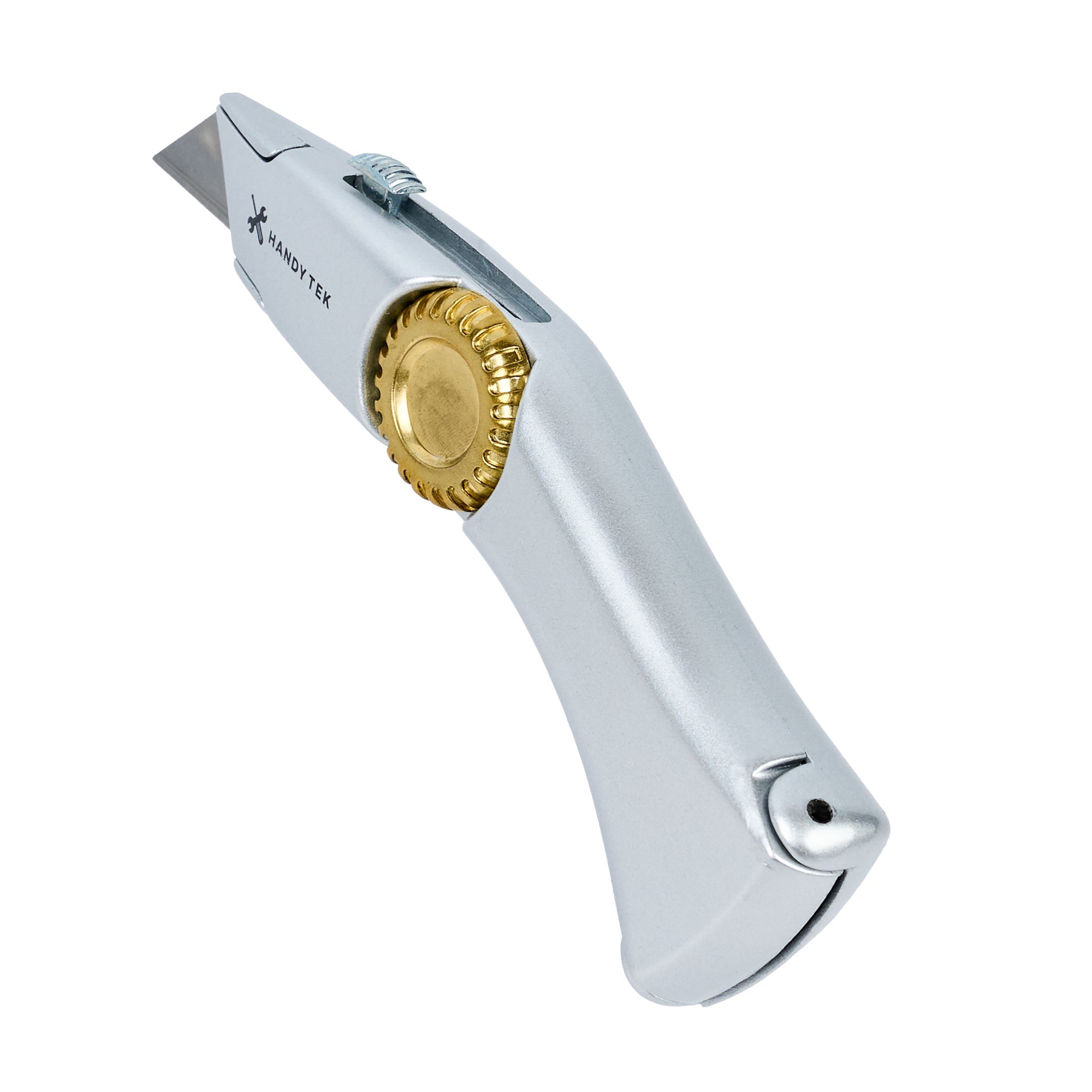 Handy Tek Silver Utility Knife - with Blade Lock Wheel, Quick Change, Heavy Duty - 7" - 6 count box