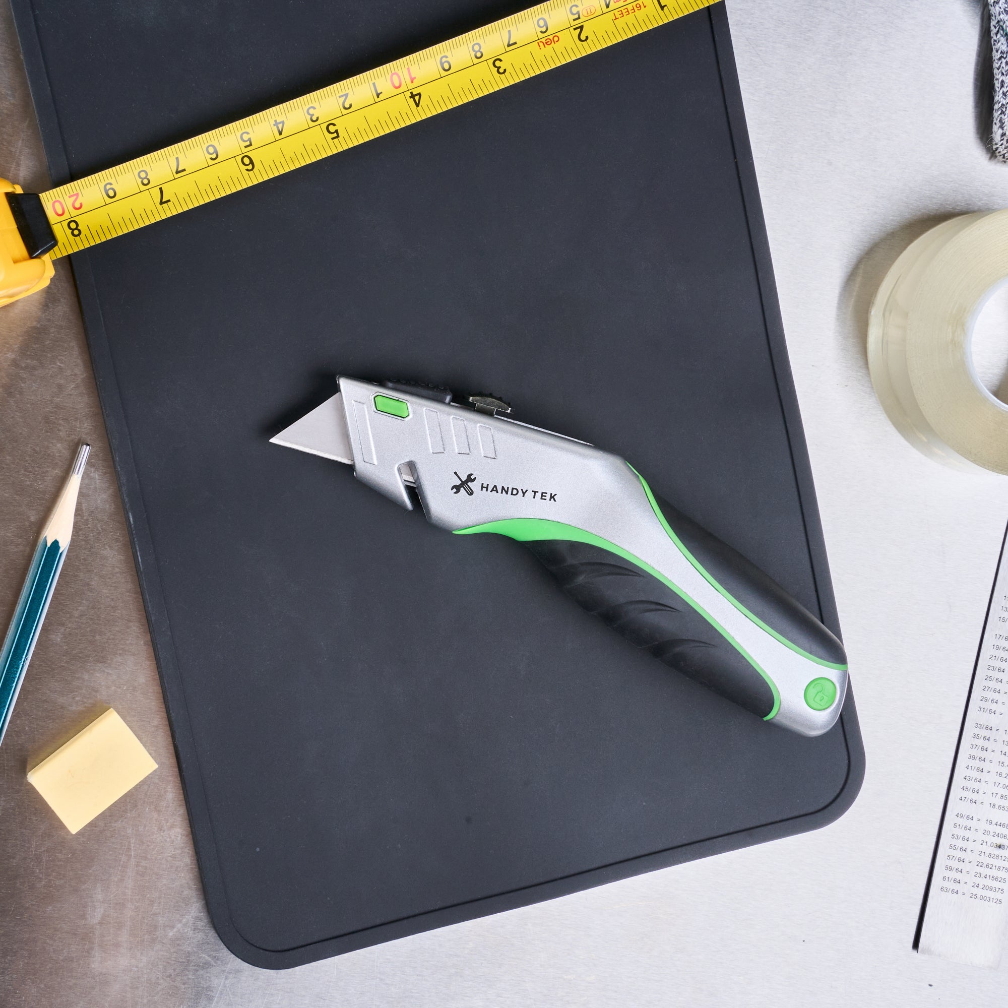 Handy Tek Silver Utility Knife - Quick Change, Heavy Duty - 7" - 12 count box