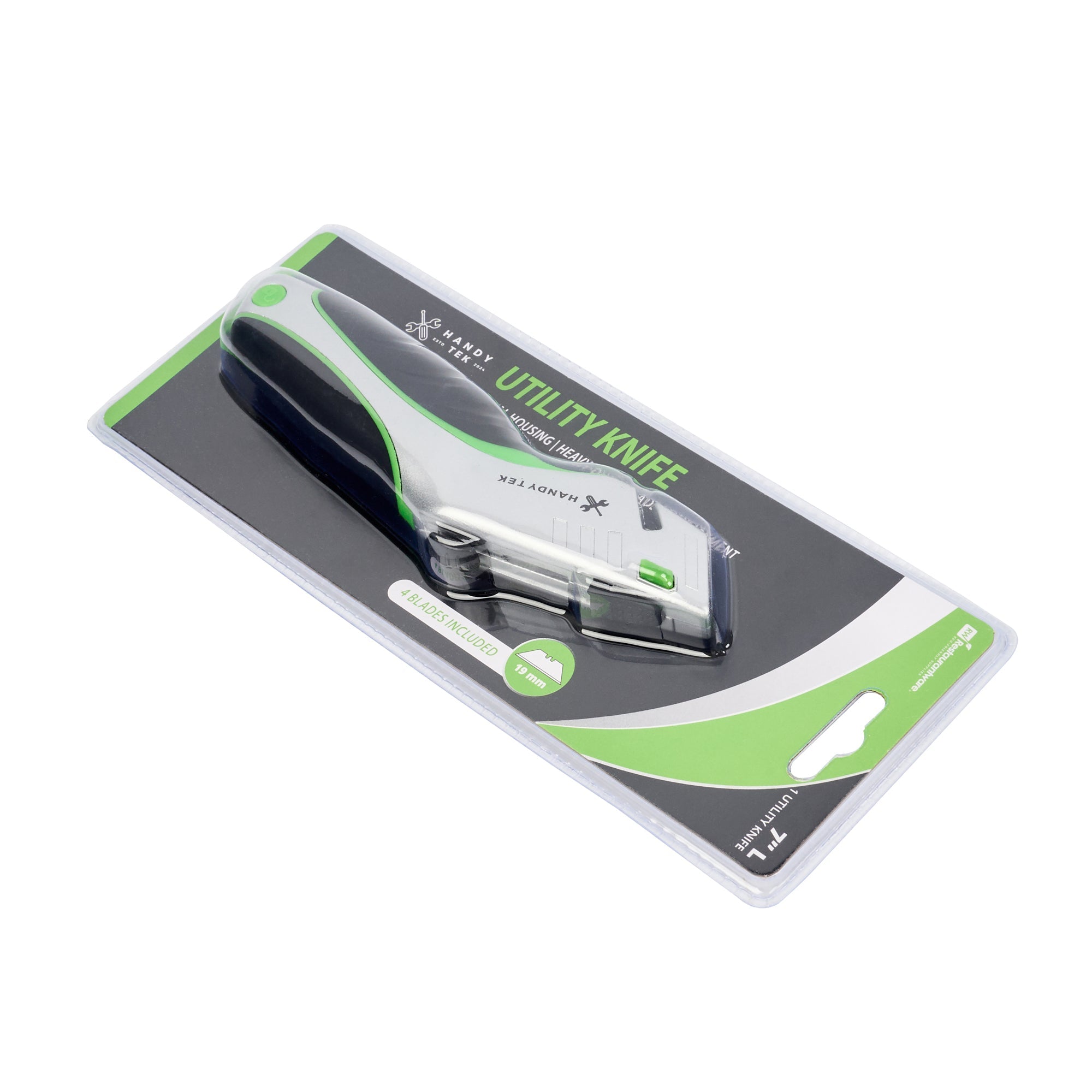 Handy Tek Silver Utility Knife - Quick Change, Heavy Duty - 7" - 12 count box
