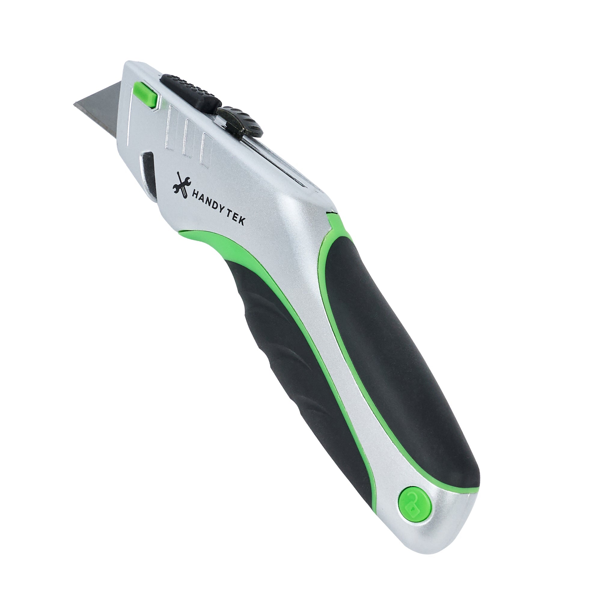 Handy Tek Silver Utility Knife - Quick Change, Heavy Duty - 7" - 12 count box