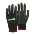 Life Protector Black Nylon Small Work Gloves - with Crinkle Latex Palm Coating - Pair - 10 count box