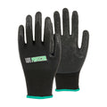 Life Protector Black Nylon Medium Work Gloves - with Crinkle Latex Palm Coating - Pair - 10 count box