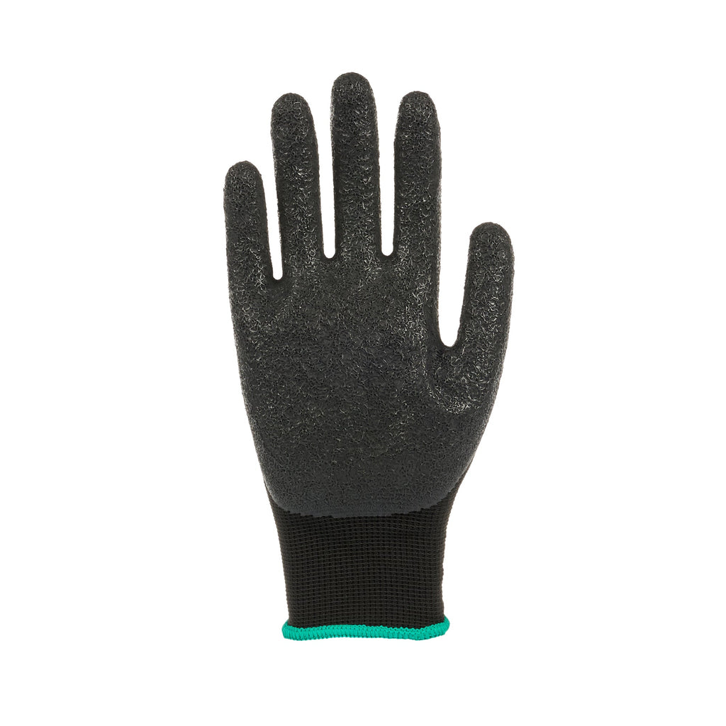 Life Protector Black Nylon Medium Work Gloves - with Crinkle Latex Palm Coating - Pair - 10 count box
