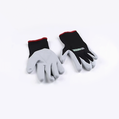 Life Protector Black Nylon Small Work Gloves - with Foam Nitrile Palm Coating - Pair - 10 count box