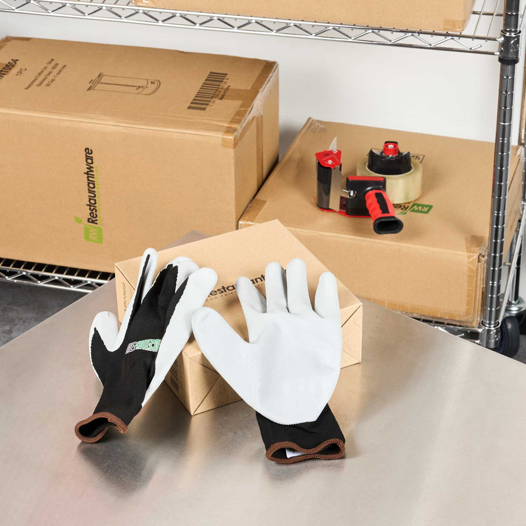 Life Protector Black Nylon Large Work Gloves - with Foam Nitrile Palm Coating - Pair - 1 count box