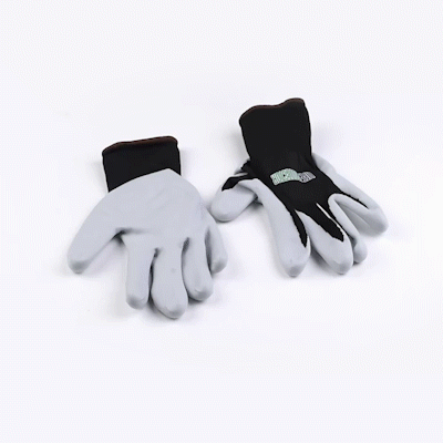 Life Protector Black Nitrile Large Work Gloves - with Foam Nitrile Palm Coating - Pair - 10 count box