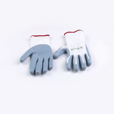 Life Protector White Nylon Small Work Gloves - with Flat Nitrile Palm Coating - Pair - 10 count box