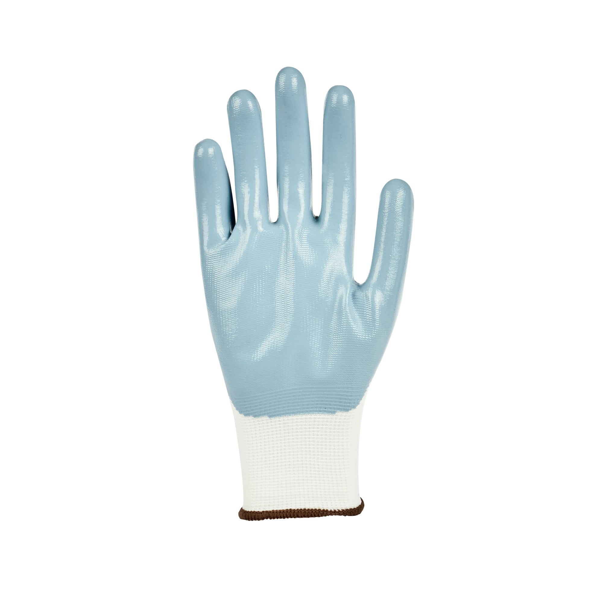 Life Protector White Nylon Large Work Gloves - with Flat Nitrile Palm Coating - Pair - 10 count box