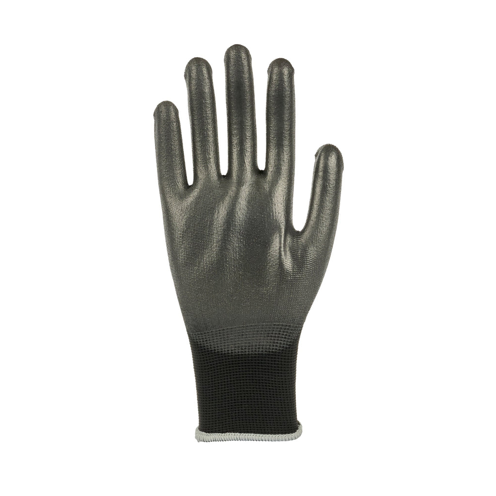 Life Protector Black Nylon Extra Large Work Gloves - with Polyurethane Palm Coating - Pair - 10 count box