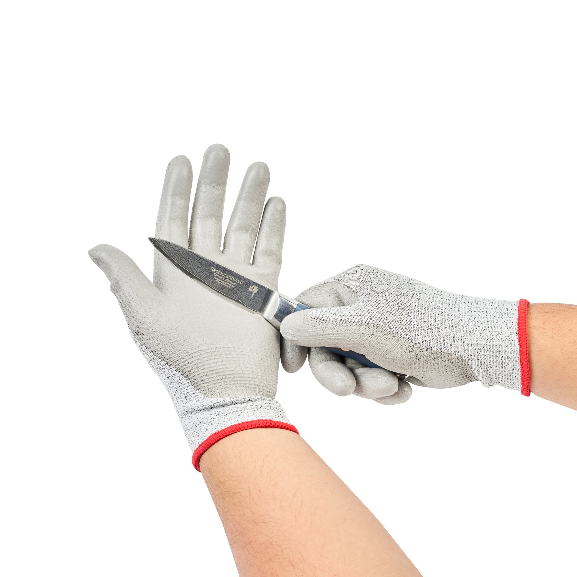 Life Protector Gray HPPE Polyester / Spandex Small Work Gloves - with Polyurethane Palm Coating, Cut-Resistant - Pair - 10 count box